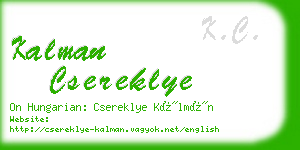 kalman csereklye business card